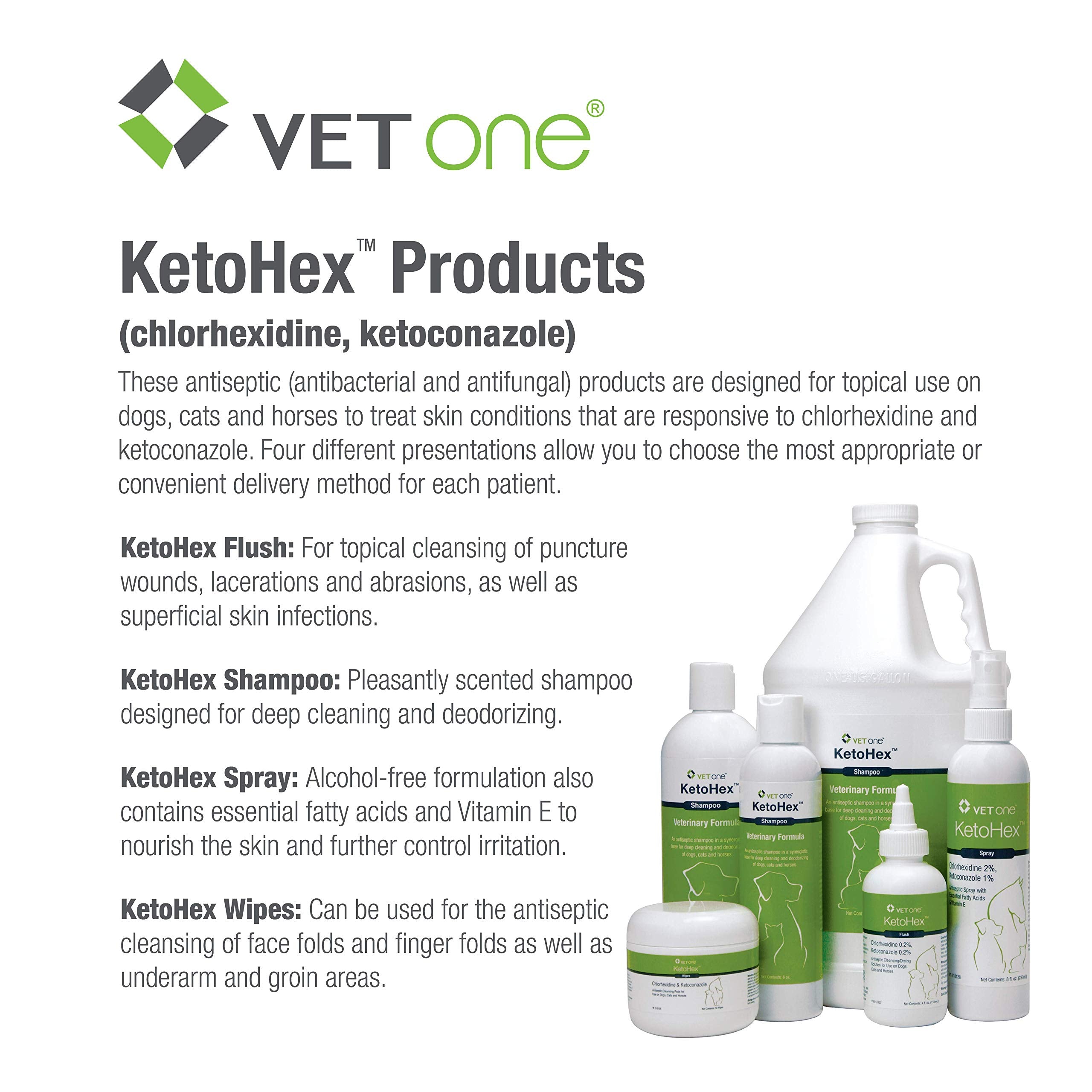 Vet One Ketohex Spray contenedor práctico para limpieza rápida de áreas