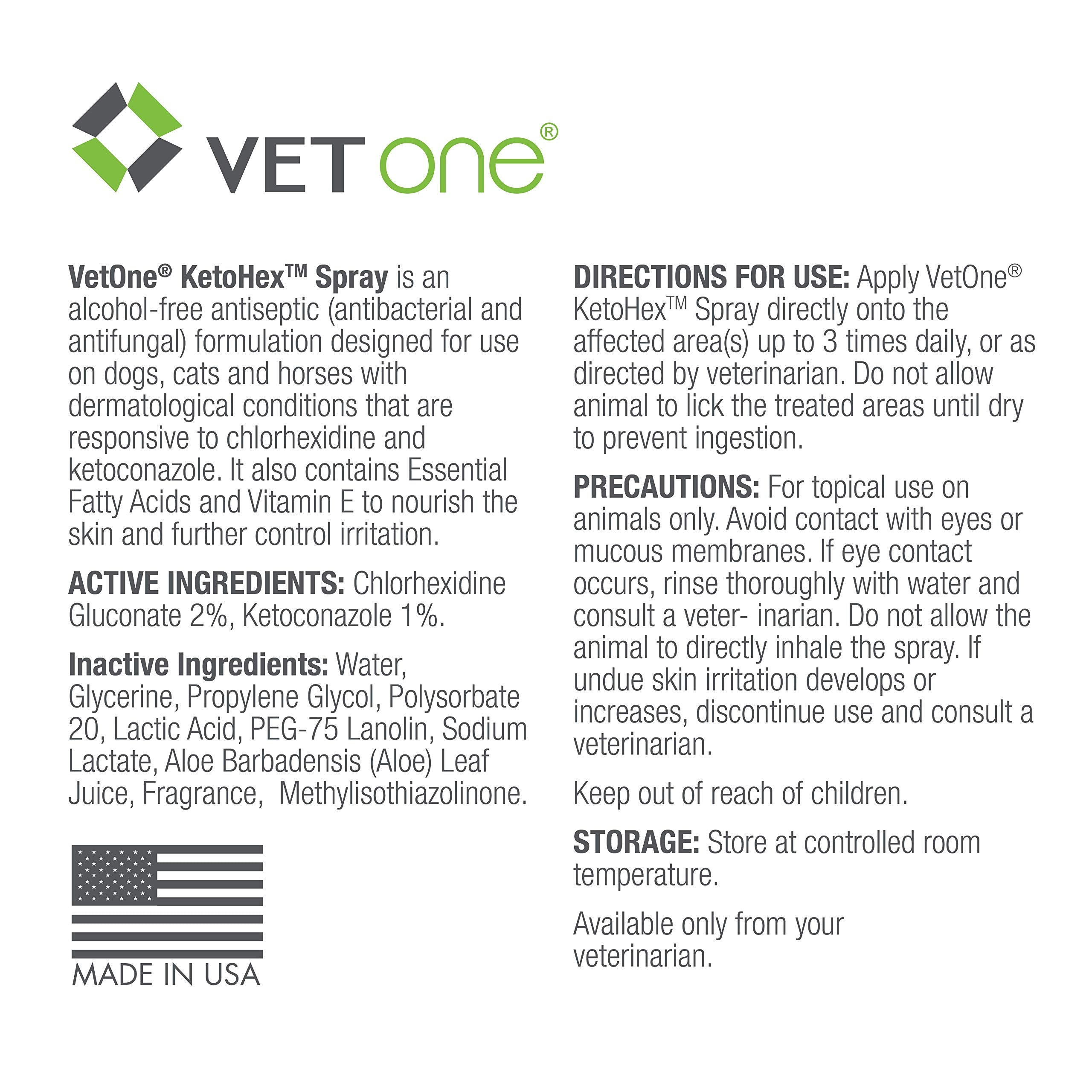 Vet One Ketohex Spray envase portátil ideal para viajes cortos