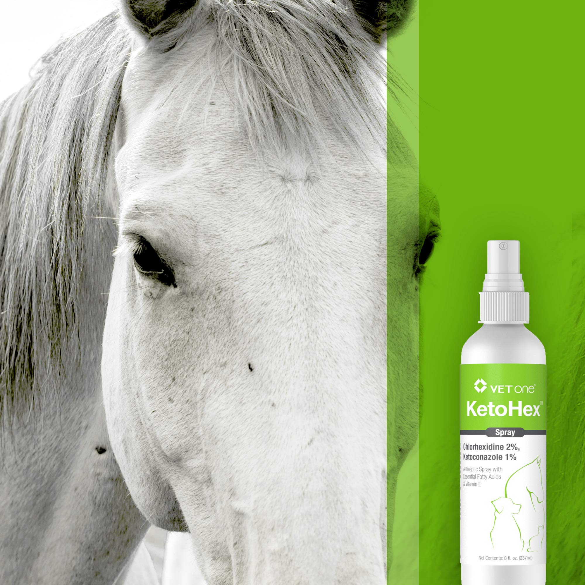 Vet One Ketohex Spray etiqueta clara facilita identificación del producto
