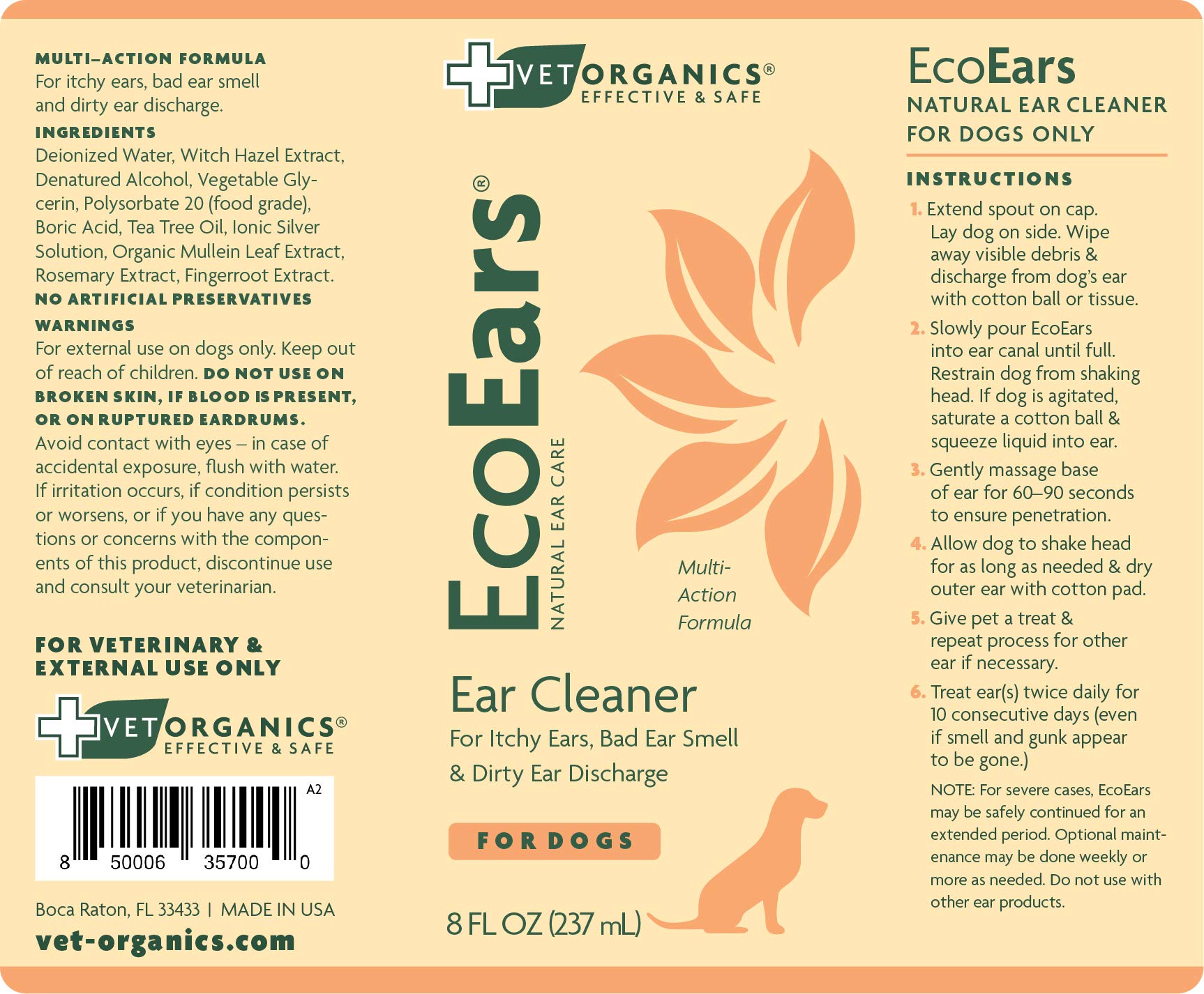 EcoEars de Vet Organics: envase seguro que facilita el cuidado continuo.