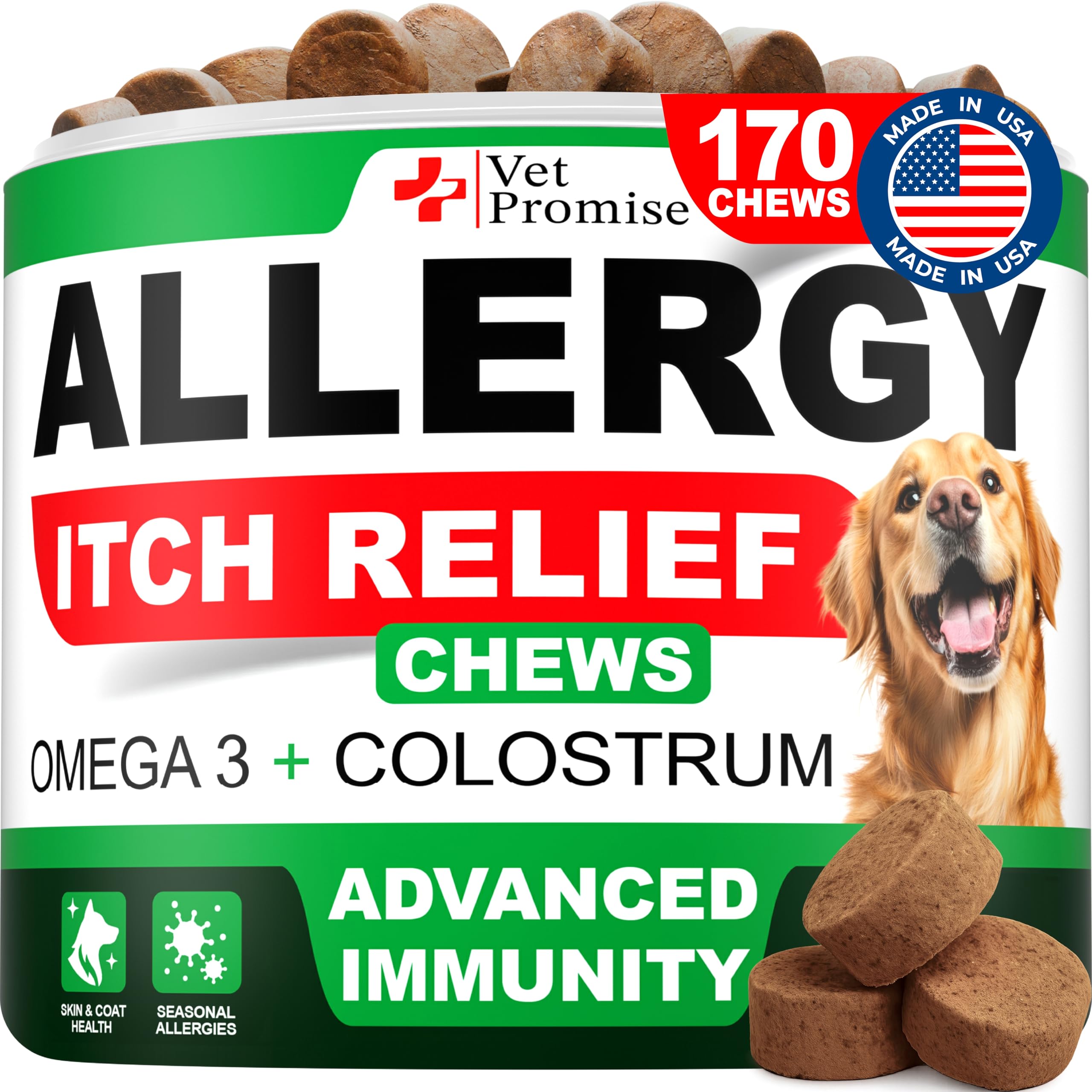 Vet Promise alivia alergias en perros: bocado para alivio natural del picor