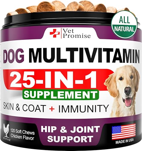 Vet Promise multivitamínico para perros 15-en-1, bocados nutritivos para mayor vitalidad