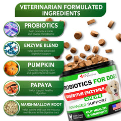 Vet Promise probióticos para perro, etiqueta clara facilita identificar beneficios.