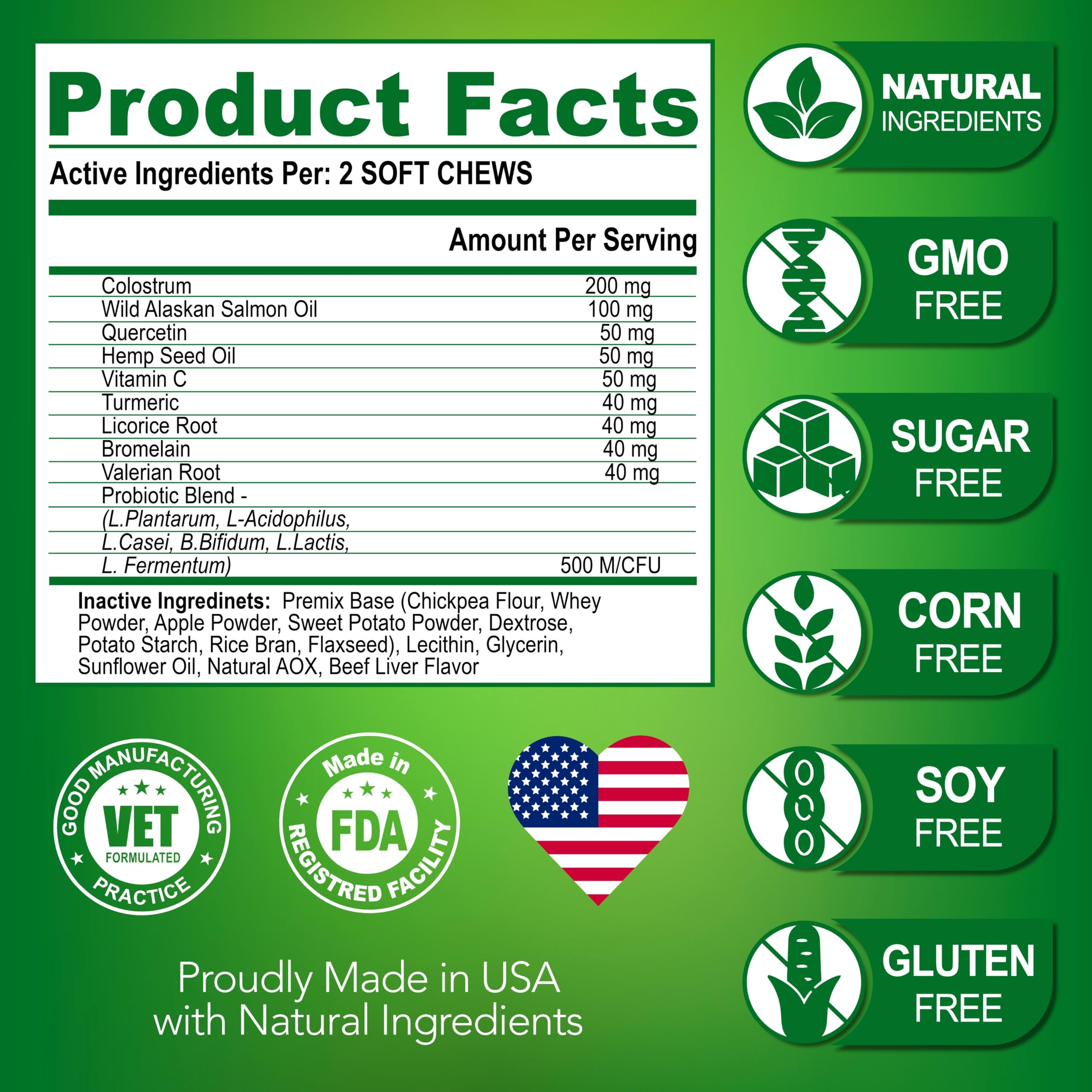Vet Promise ingredientes naturales sin azúcares para perros sensibles