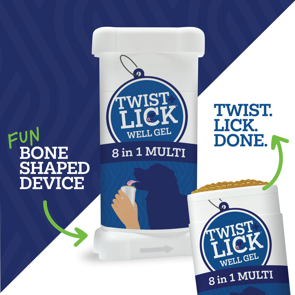 Iconos 8 en 1 Vetality Twist y Lick, beneficios posibles para perros.