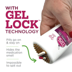 Gel Lock de Vetality garantiza retener las píldoras durante la administración.
