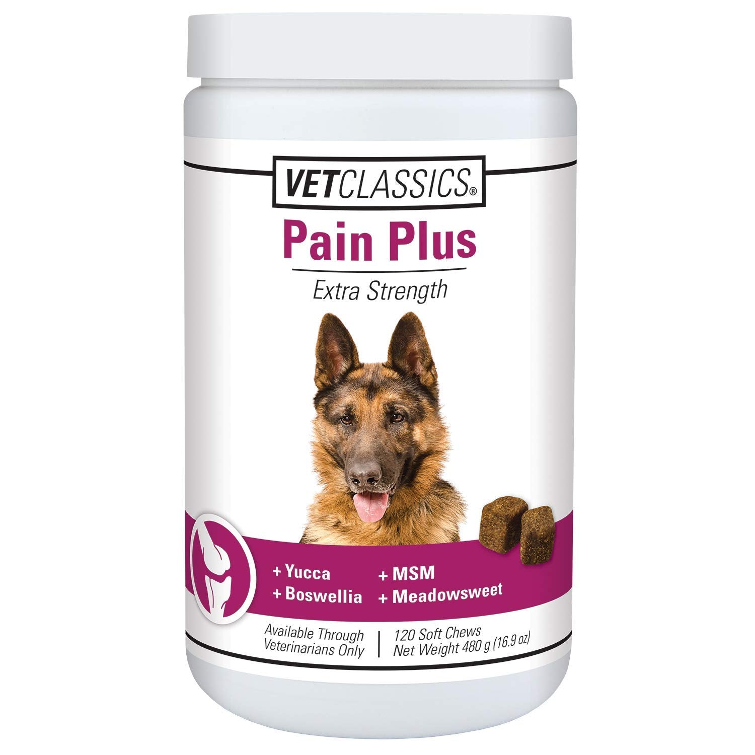 Vet Classics Pain Plus masticables suaves para perros, uso diario.