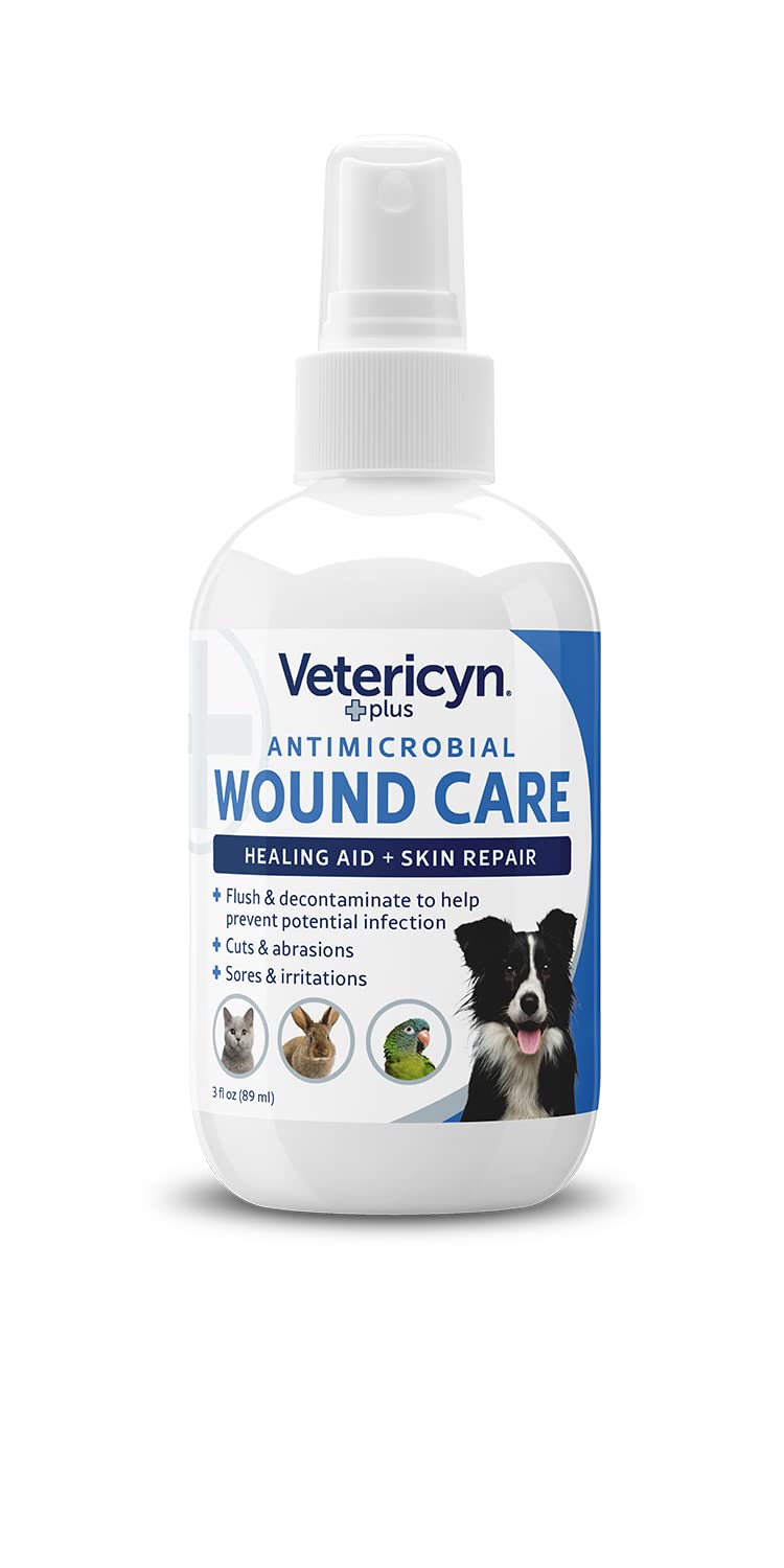Aplicación de Vetericyn Plus para el cuidado de la piel de perros, protege irritaciones.