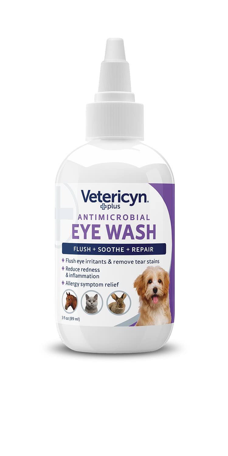 Gotas oculares Vetericyn Plus para perros y gatos, alivio suave.