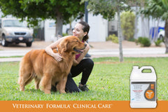 Etiqueta Veterinary Formula Clinical Care con ingredientes clave para piel sensible