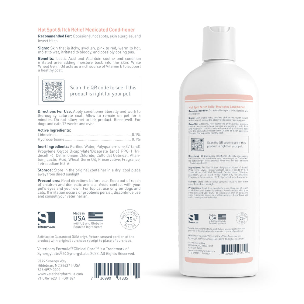 Hidratación profunda con Veterinary Formula para un pelaje suave.