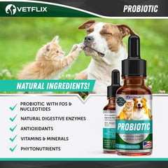 Vetflix Premium Probióticos: dispensador de gotas para dosis fáciles y seguras