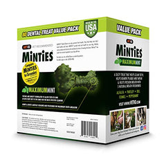 VetIQ Minties, primer plano de masticable dental, limpia dientes al masticar.