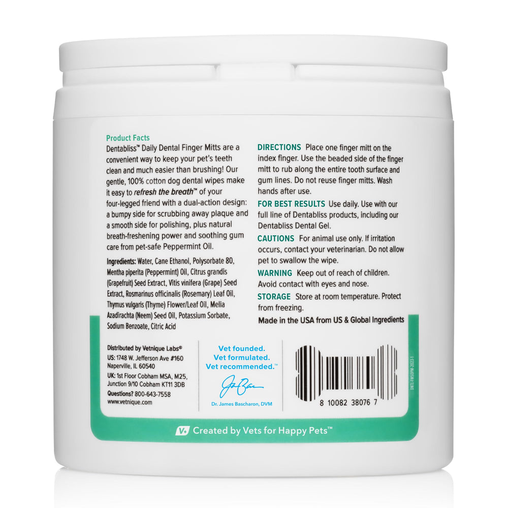 Dentabliss Vetnique: sabor a menta para refrescar el aliento durante la limpieza.