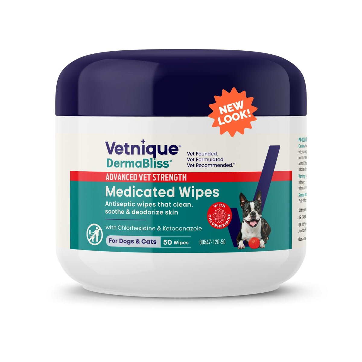 Dermabliss Vetnique: toallitas antibacterianas con clorhexidina para perros, higiene rápida y suave
