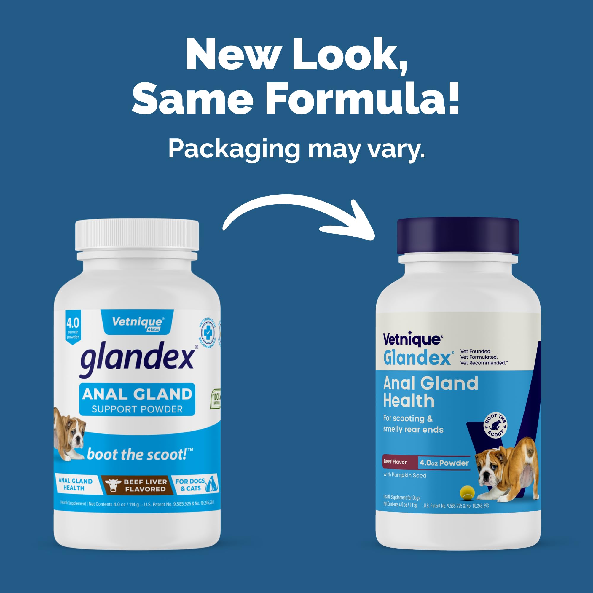 Envase de 4 onzas de Vetnique Glandex para dosis diarias.