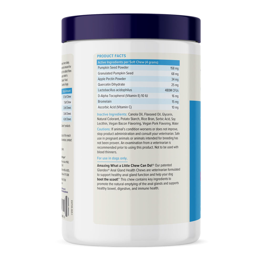 Vetnique Glandex mezcla de fibra única para apoyo intestinal canino