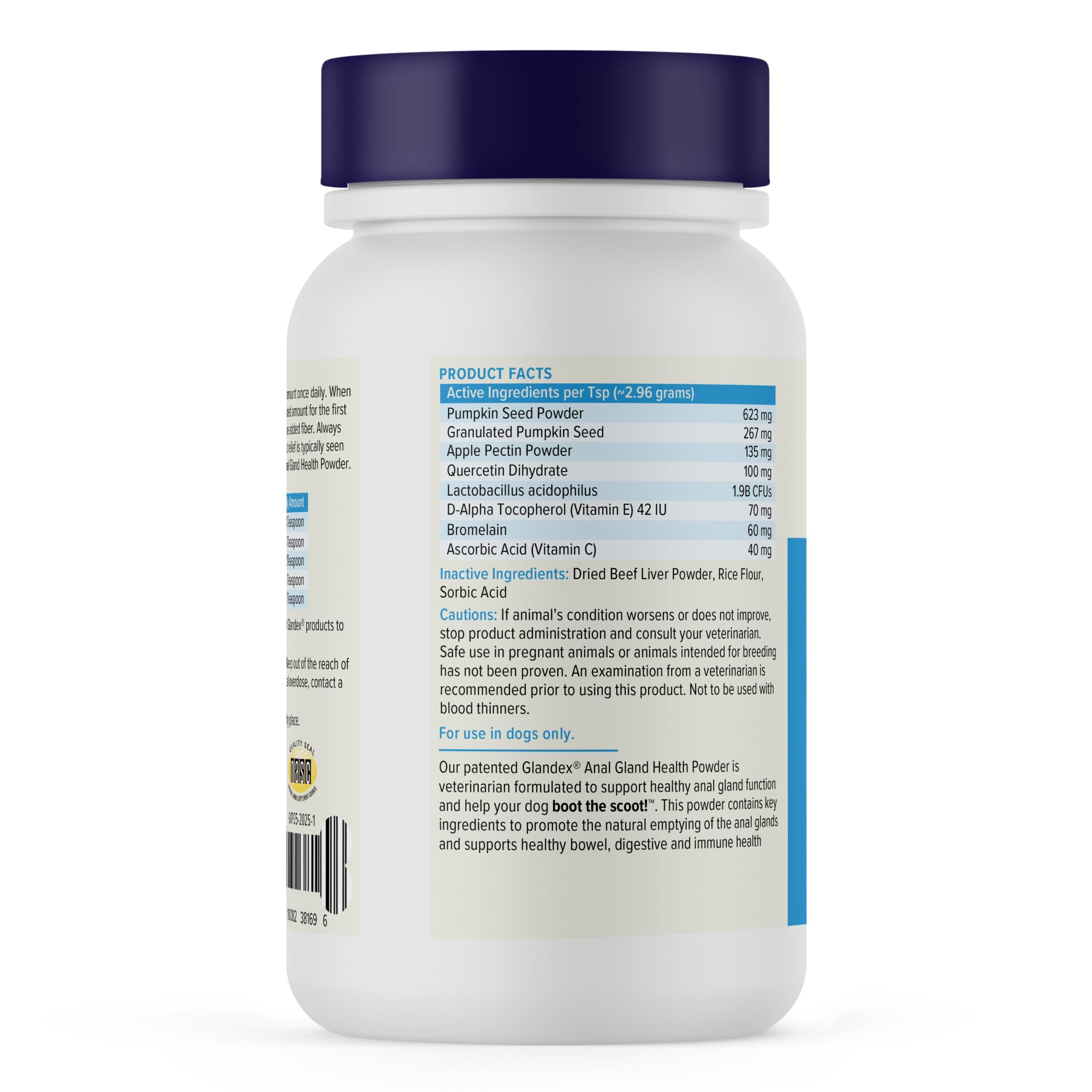 Vetnique Glandex semillas de calabaza, ingrediente clave para fibras y bienestar intestinal.