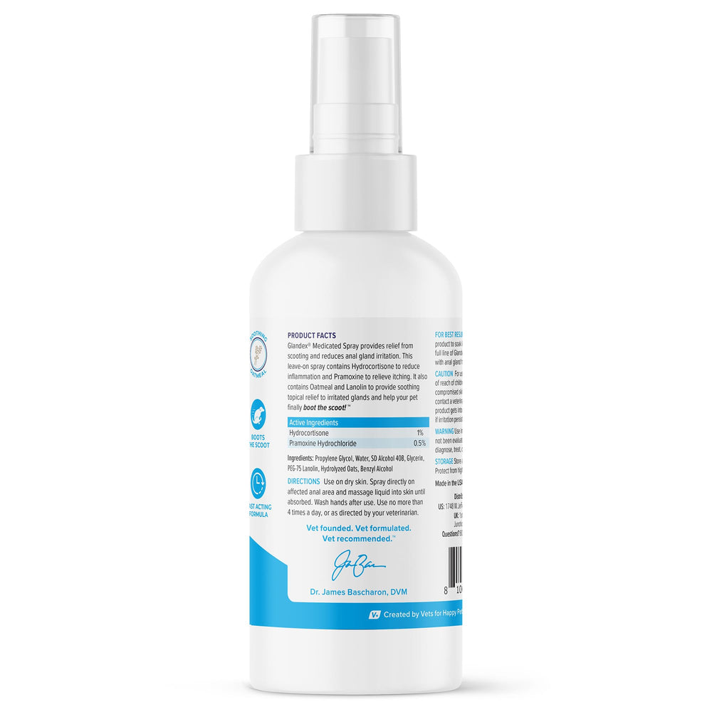 Glandex spray: alivio rápido para glándulas anales en perros y gatos.