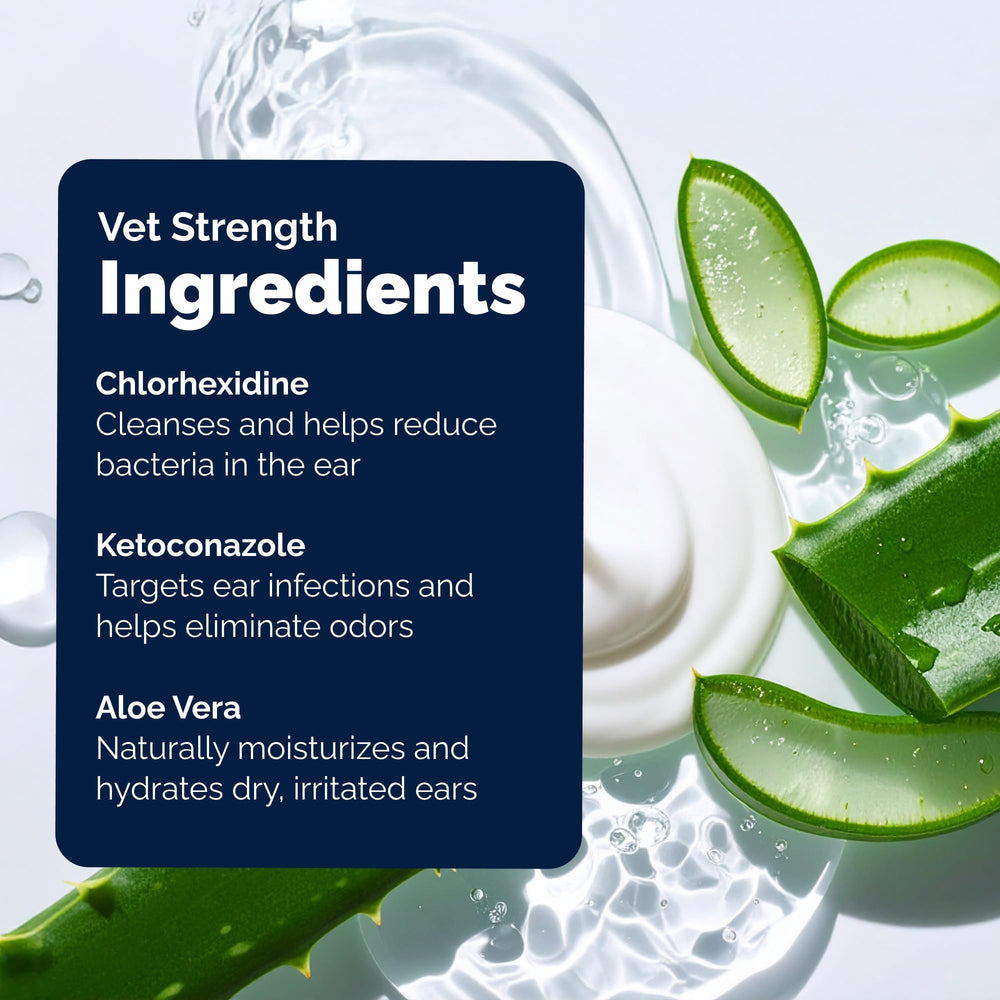 Vetnique Oticbliss: Aloe Vera para suavidad de la piel externa del oído.
