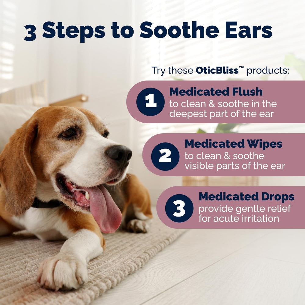 Vetnique Oticbliss: aplicación suave para oídos de mascotas.