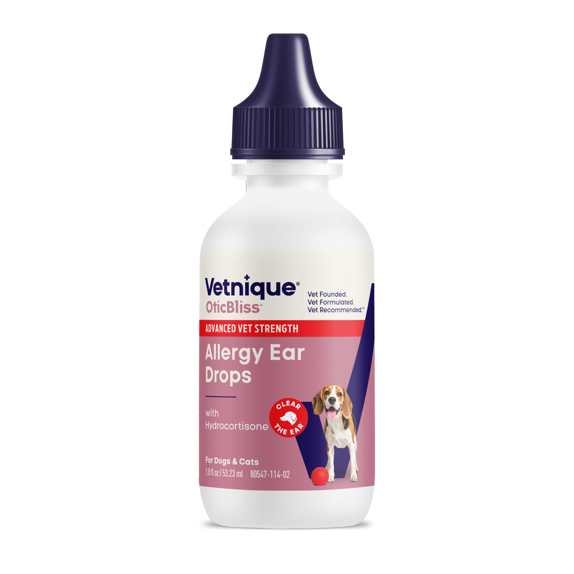 Vetnique Oticbliss: botella de gotas para oídos lista para uso suave.