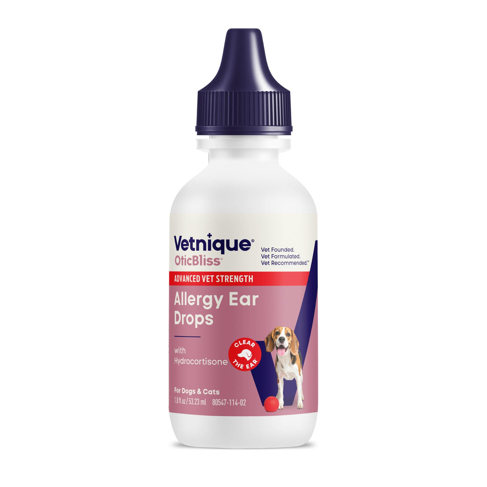 Vetnique Oticbliss: botella de gotas para oídos lista para uso suave.