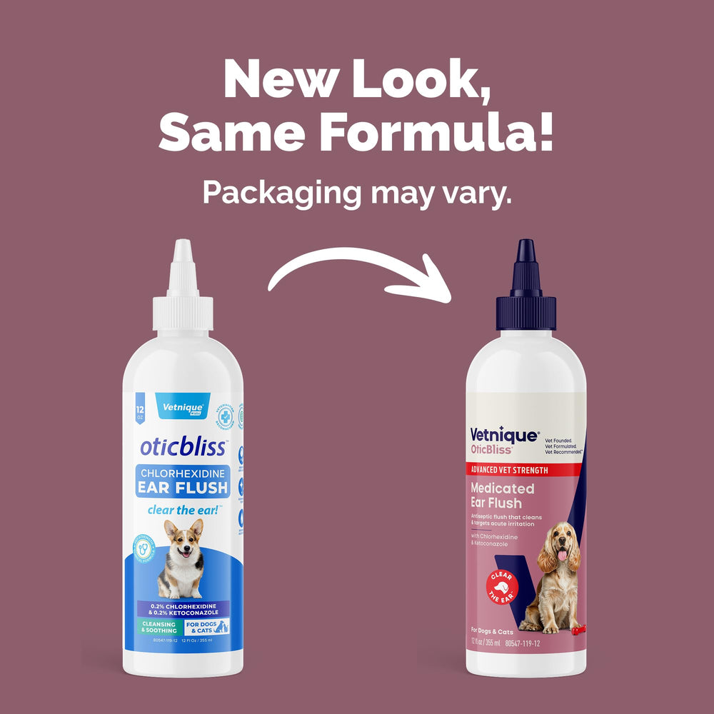 Vetnique Oticbliss: limpiador de oídos con fragancia suave para mascotas.