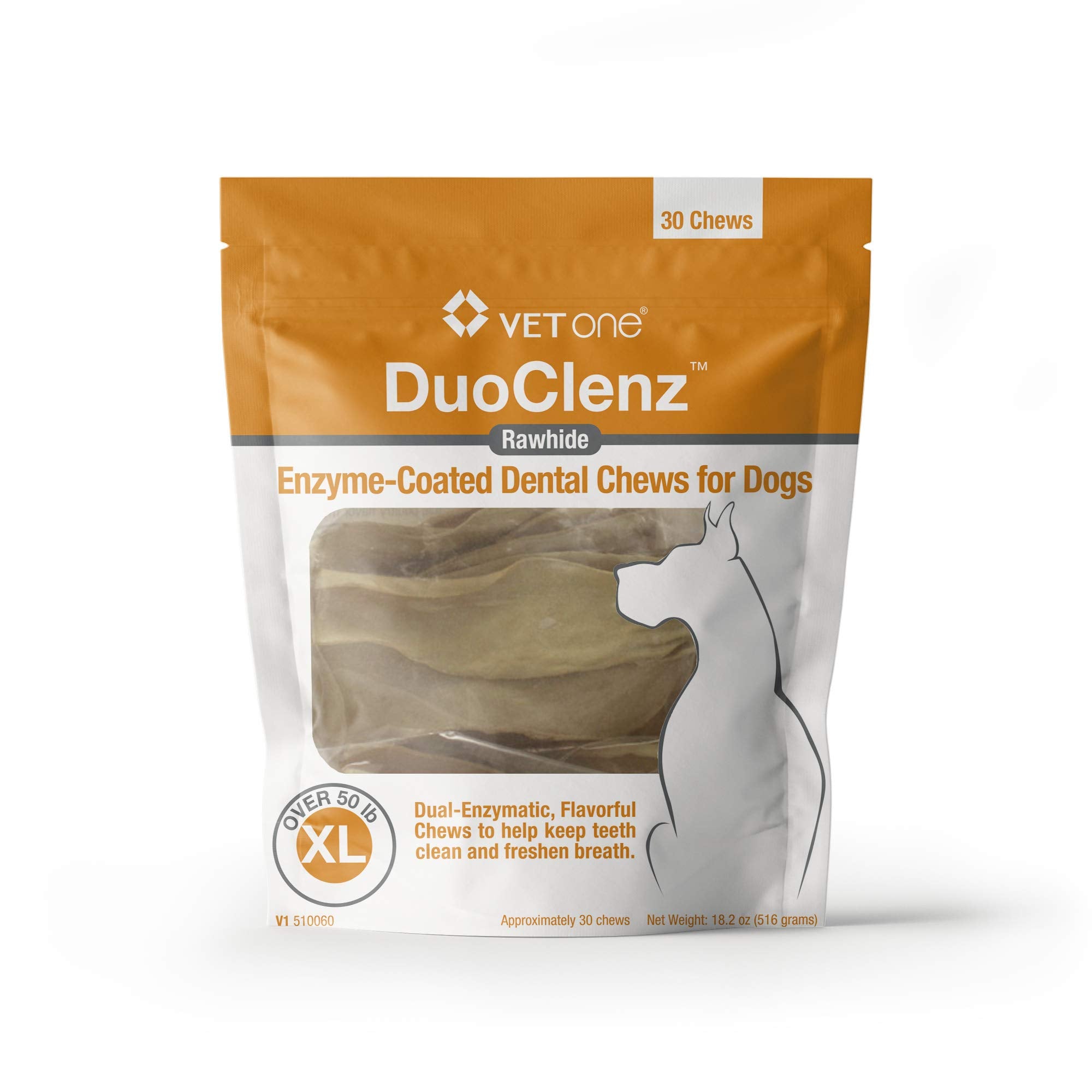 VetOne DuoClenz, hueso crudo extralargo para perros XL, favorece limpieza dental