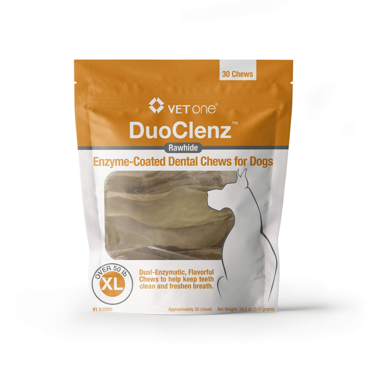 VetOne DuoClenz, hueso crudo extralargo para perros XL, favorece limpieza dental