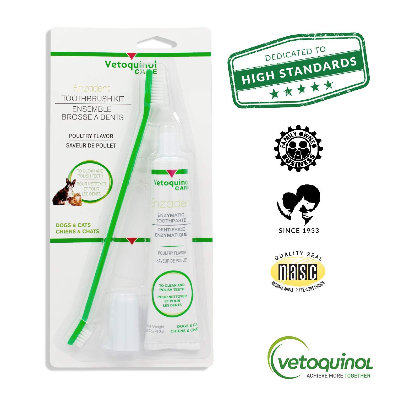 Kit dental Enzadent para mascotas con pasta y cepillos