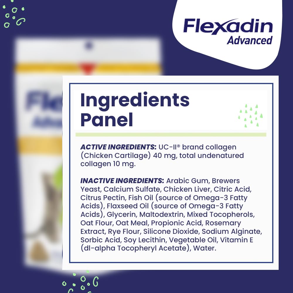 Vetoquinol Flexadin apoyo articular durante la vida diaria del perro.
