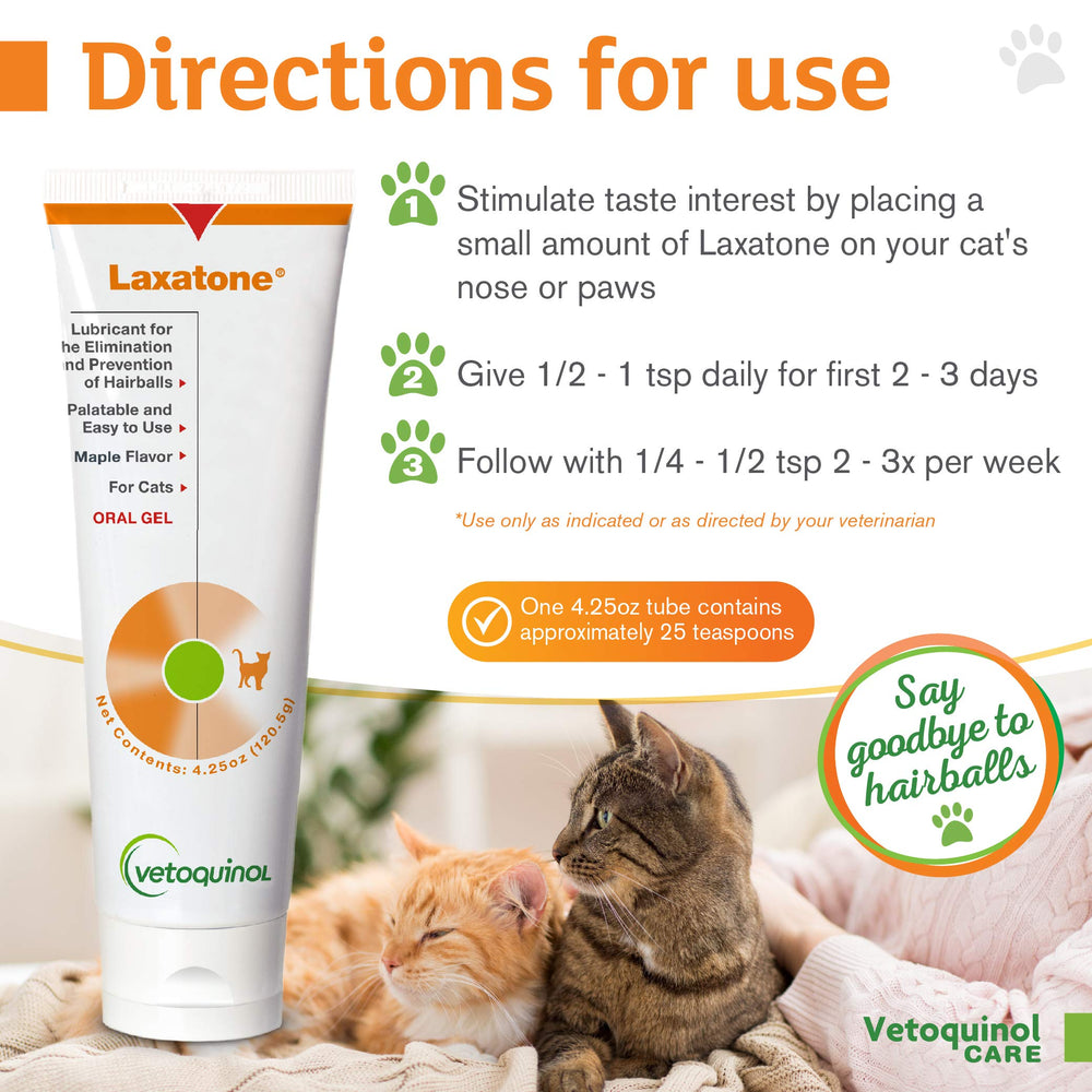 Vetoquinol Laxatone sabor arce, facilita la ingesta del gel.