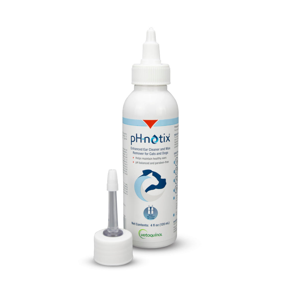 Vetoquinol pH•notix Enhanced Ear Cleaner: botella con aplicador para limpieza suave de orejas