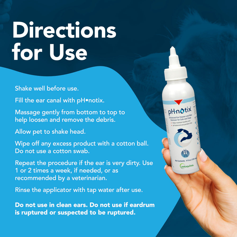 Vetoquinol pH•notix Enhanced Ear Cleaner: uso recomendado para perros para higiene regular