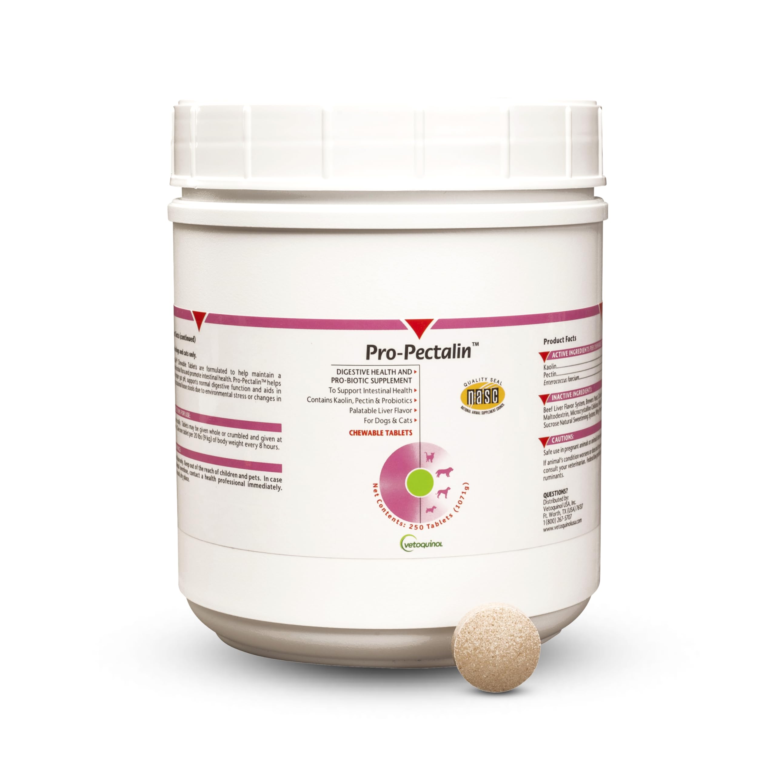 Vetoquinol Pro-Pectalin en empaque para diarrea ocasional en perros y gatos.