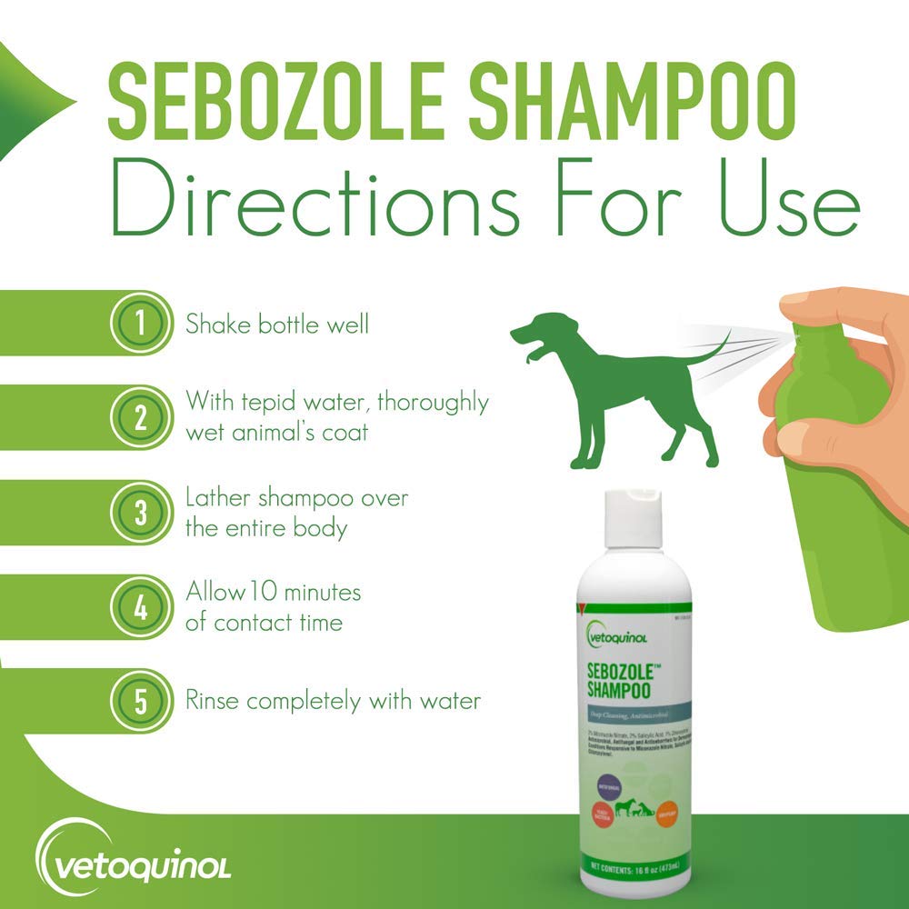 Vetoquinol Sebozole Champú perro: cuidado específico para razas caninas.