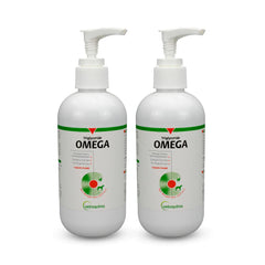 Vetoquinol Triglyceride frente de la botella, aceite de pescado para piel y pelaje saludables.