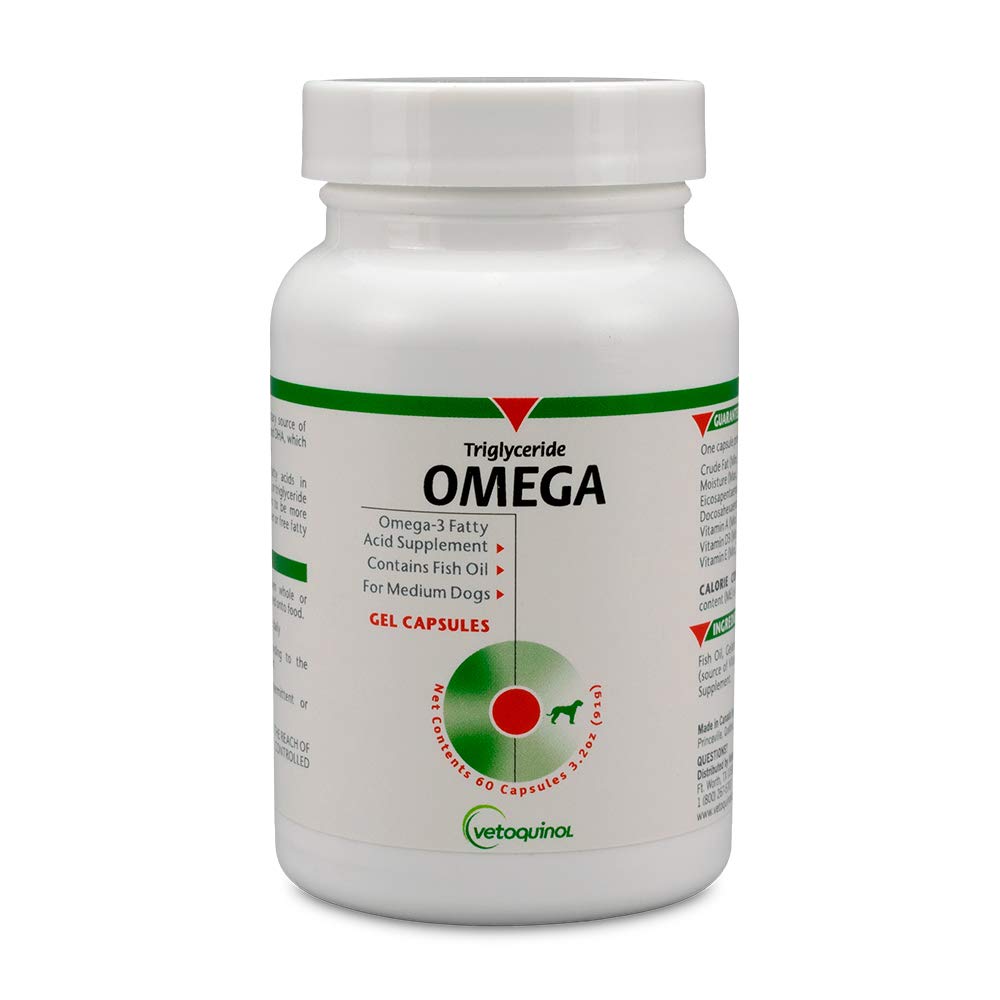Vetoquinol omega trigliceridico para perros; cápsulas para piel sana y pelaje brillante