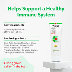 Vetoquinol Viralys Gel lisina para gatitos, apoyo inmunitario suave.