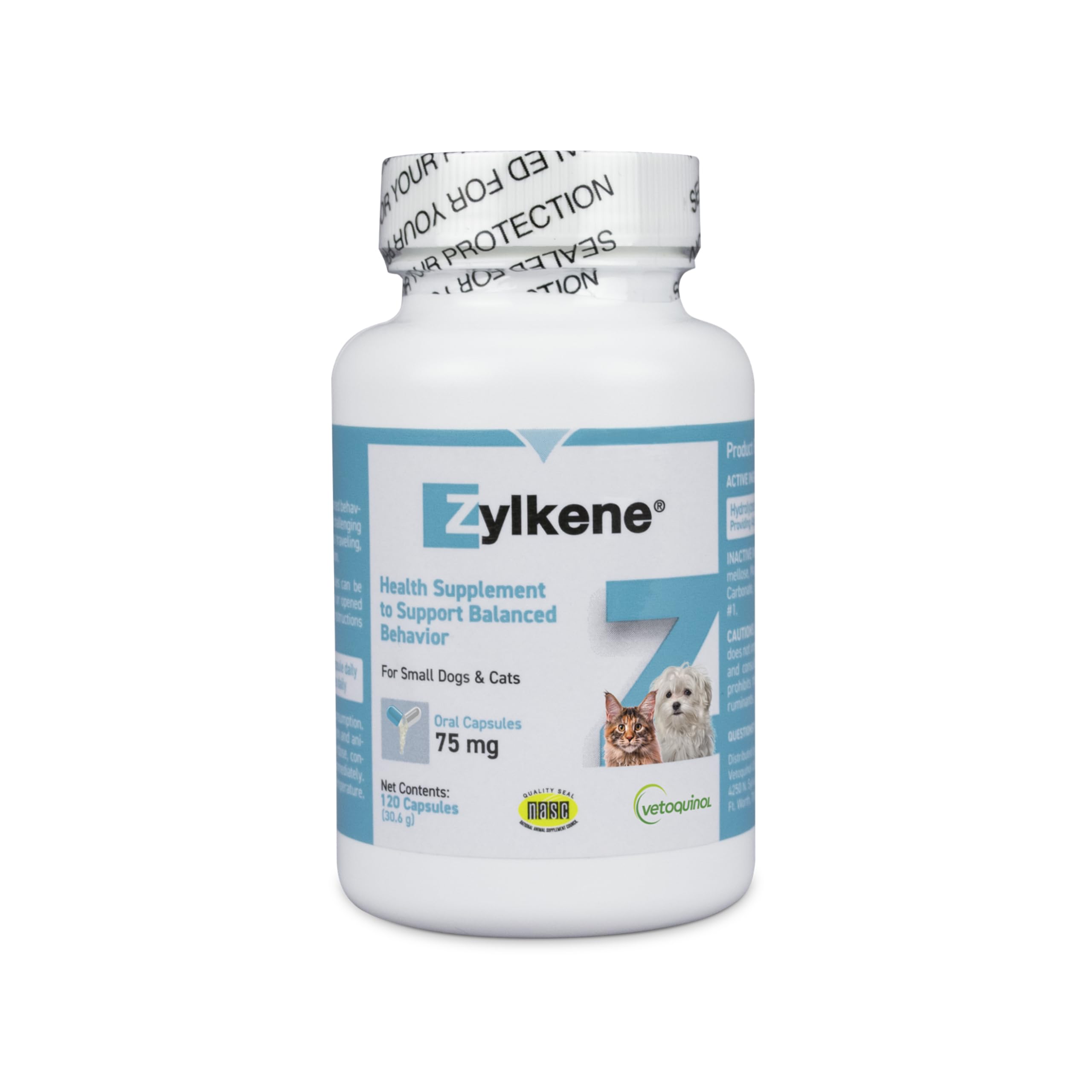 Vetoquinol Zylkene: bote calmante para perros y gatos, uso diario en casa.