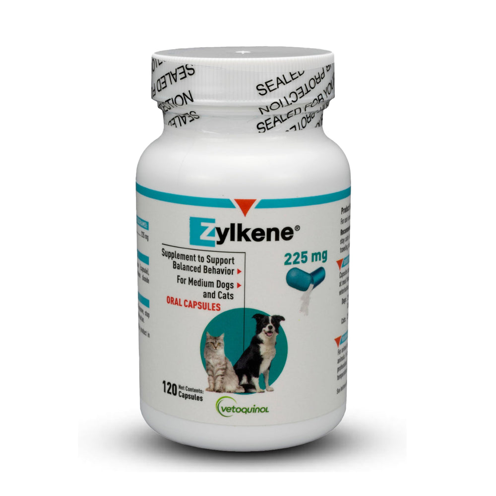 Vetoquinol Zylkene: botella cerrada para manejo del estrés externo diario.