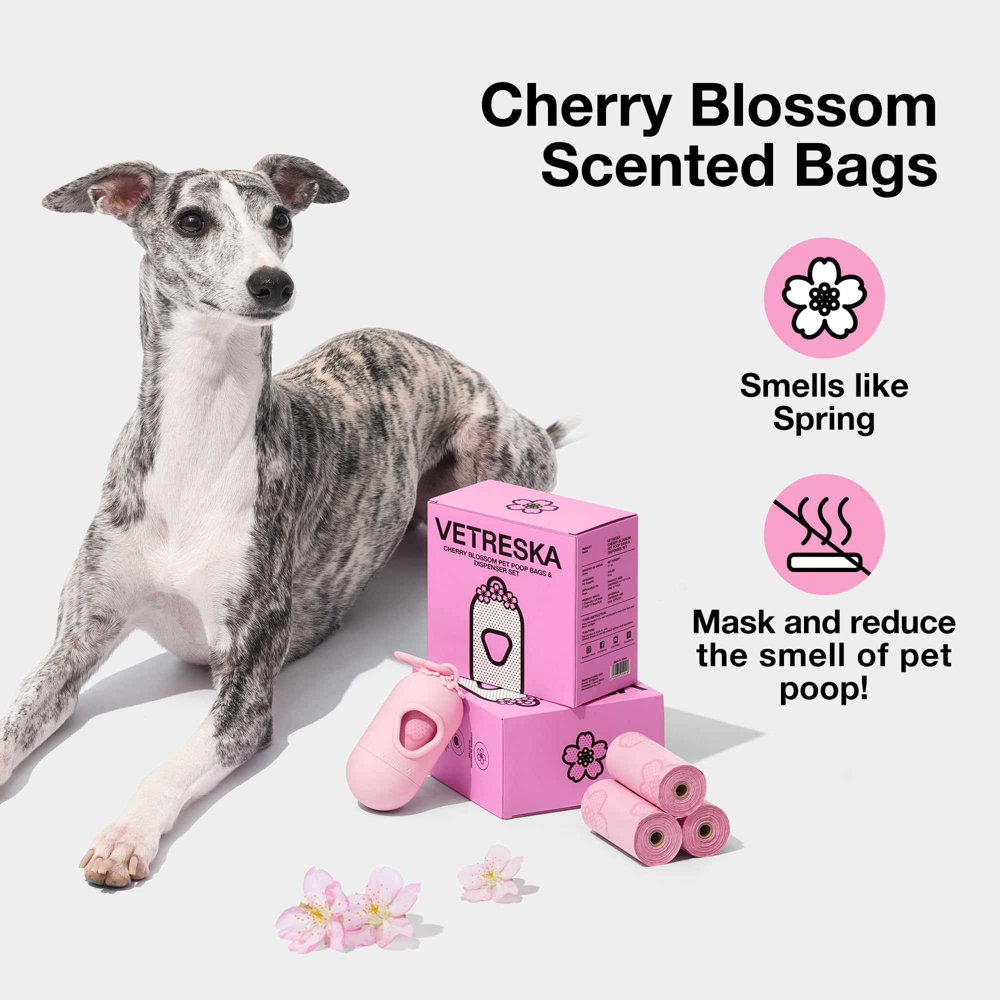 Vetreska bolsas aroma cerezo ecológicas que reducen olores durante la limpieza.