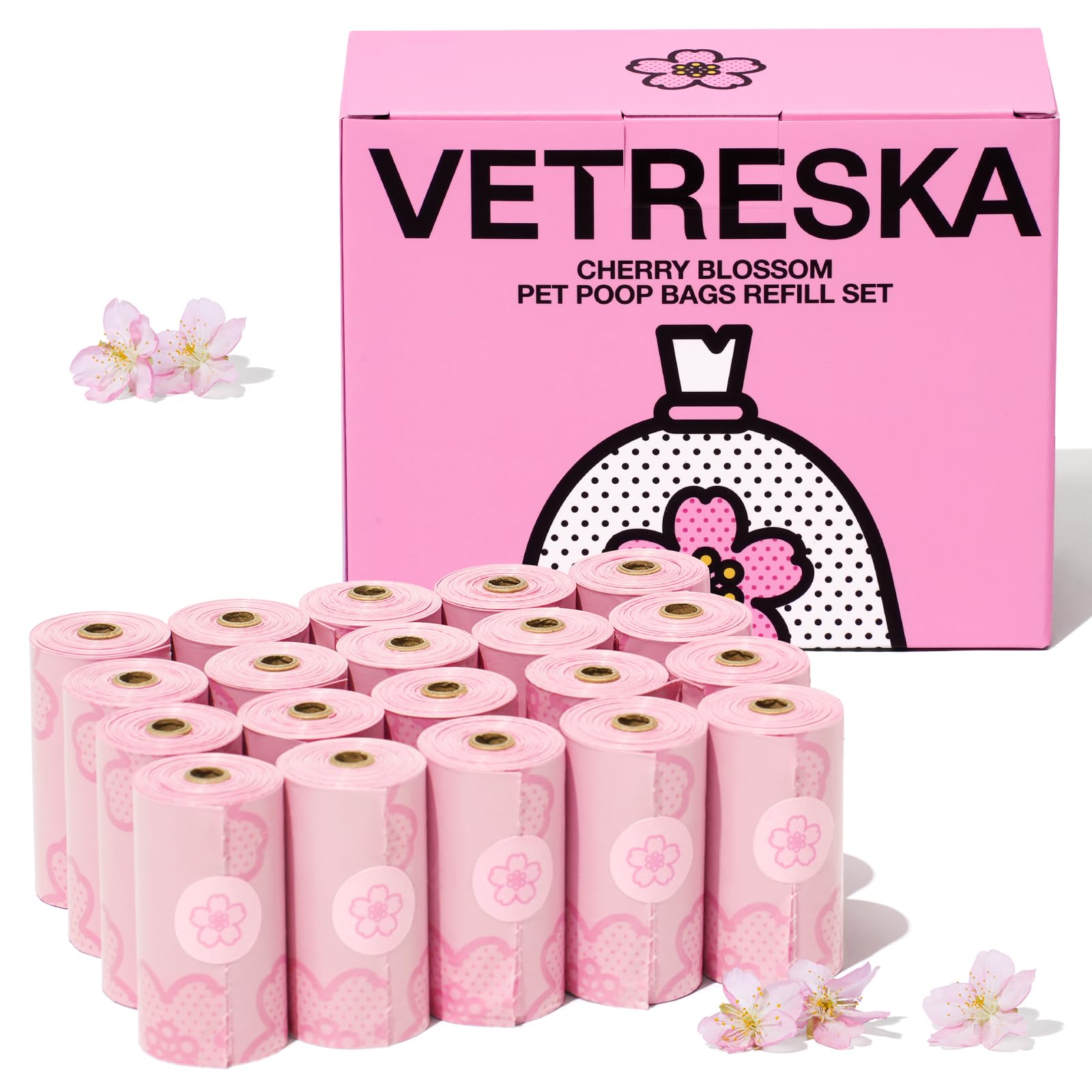 VETRESKA bolsas para excrementos con aroma de cerezo para paseos más agradables.