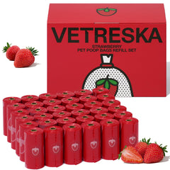 Vetreska bolsas-caca-perro-fresa para paseos, aroma agradable que ayuda a ocultar olores