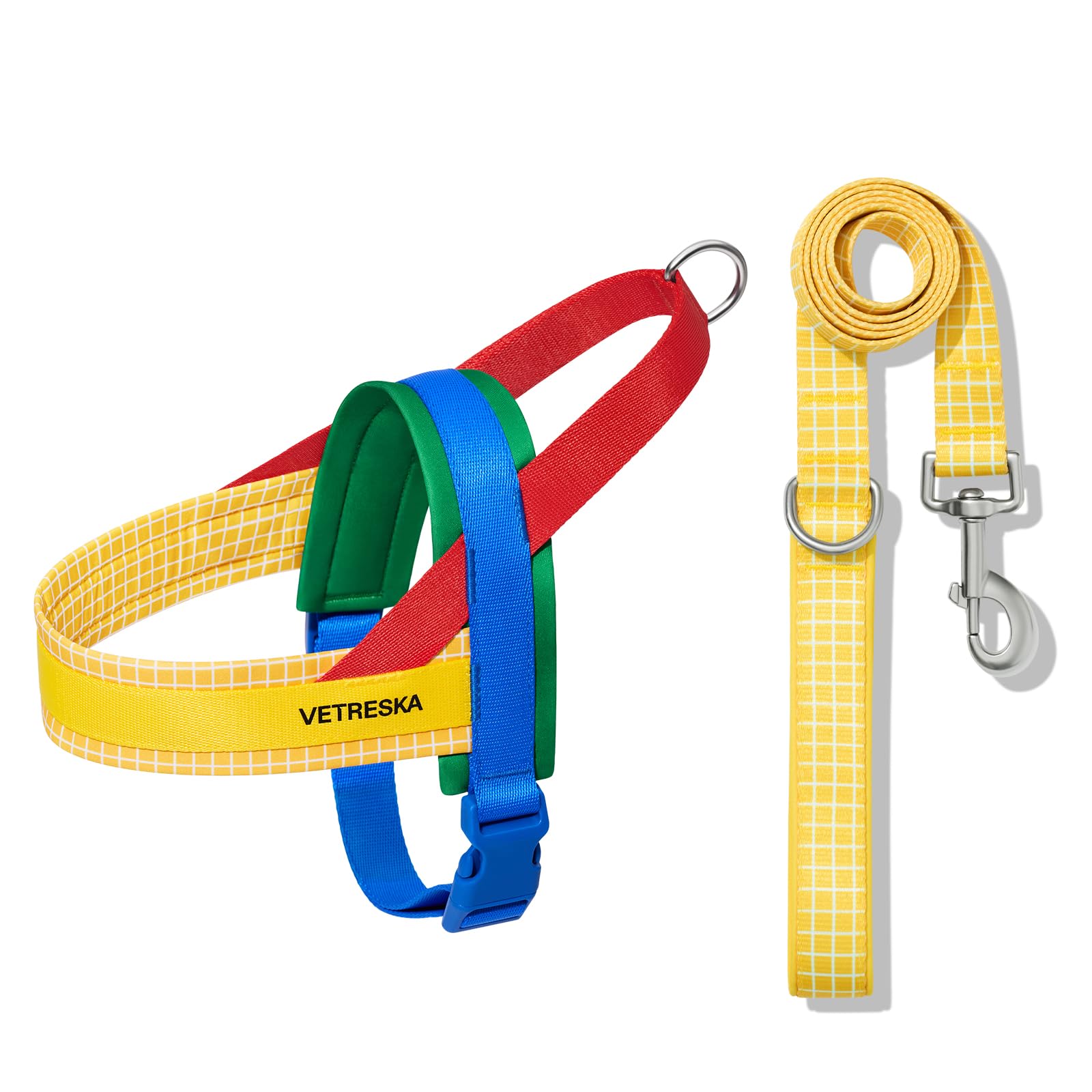 VETRESKA MoMA arnés para perro amarillo XS, comodidad y estilo en paseos.