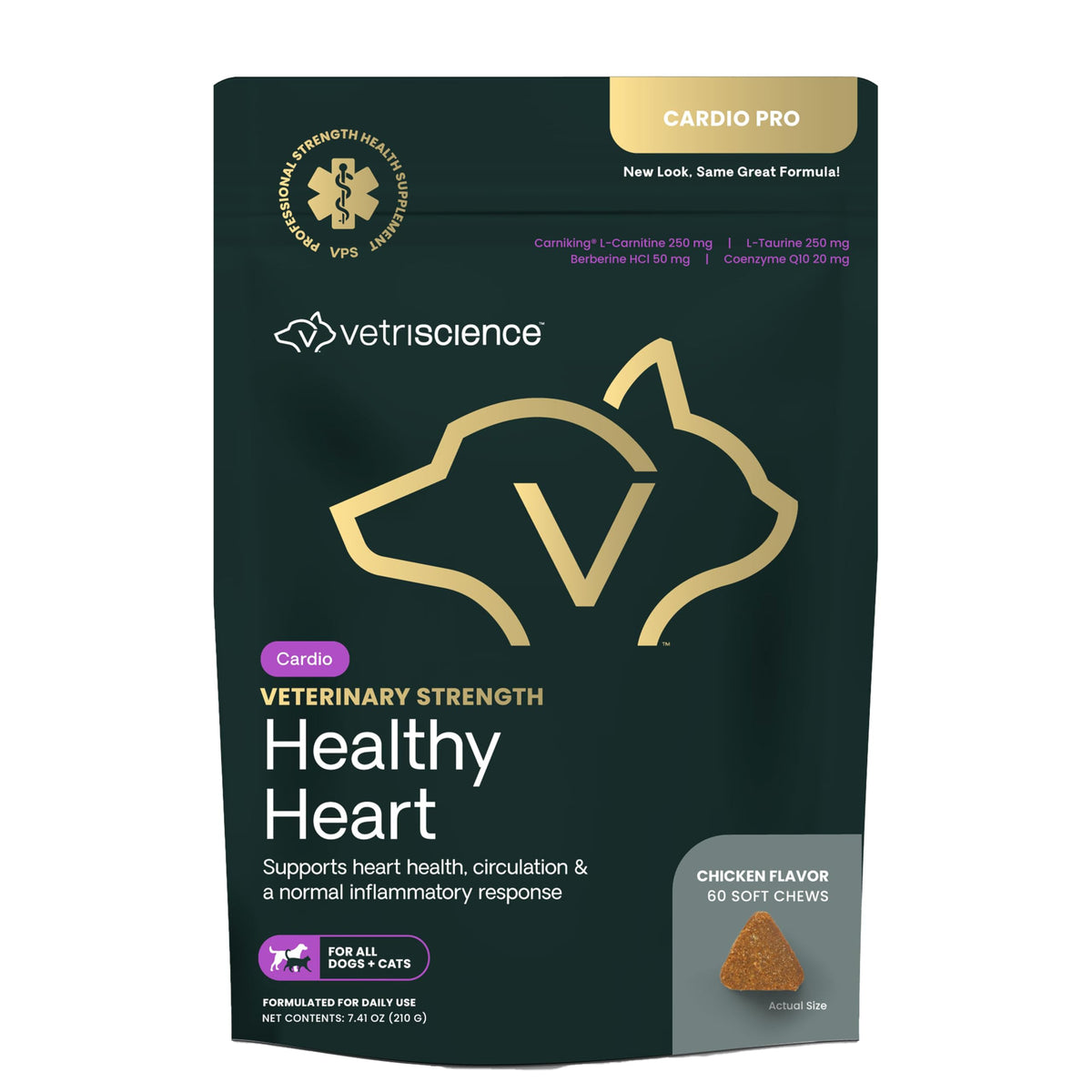 VETRISCIENCE Corazón sano masticables — empaque atractivo para mascotas.
