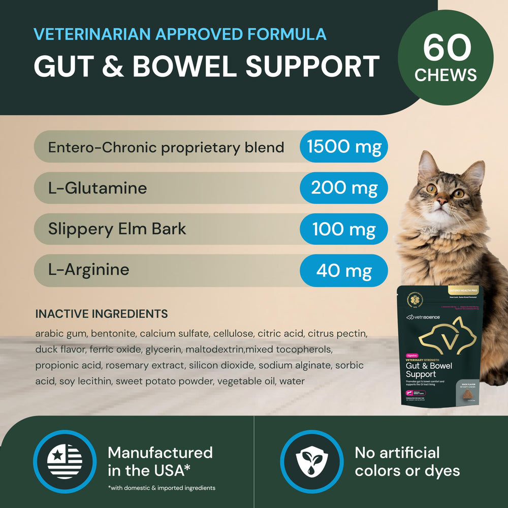 VETRISCIENCE sabor pato, opción apetecible para apoyo intestinal.