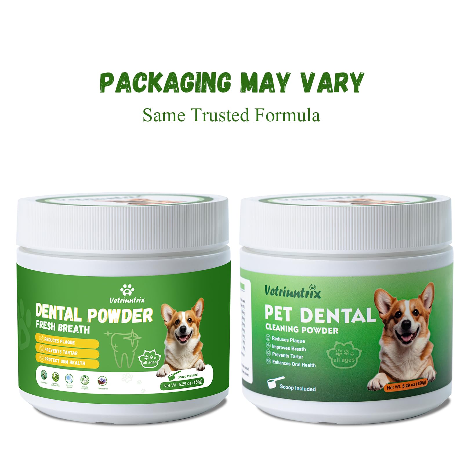 Vetriuntrix Polvo Dental para Perros, uso diario sencillo para bienestar bucal.