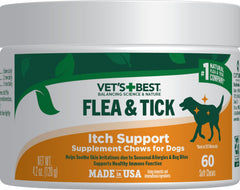 Vet’s Best gomitas suaves para pulgas y garrapatas en perros, apoyo natural para la piel